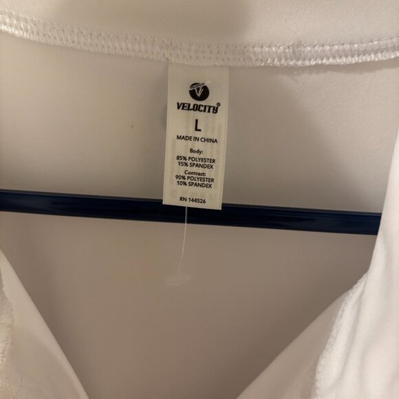 Velocity Women's White Athletic Full-Zip Jacket with Thumbholes ~ Large ~ NWT - Picture 5 of 6